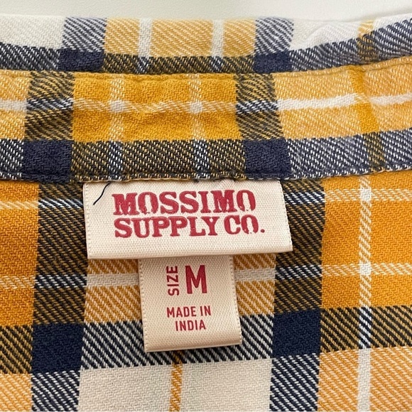 Mossimo Supply Co. Yellow Plaid Flannel Long Sleeve Button Front Shirt Small - Picture 6 of 7